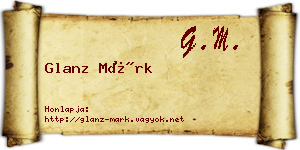 Glanz Márk névjegykártya
